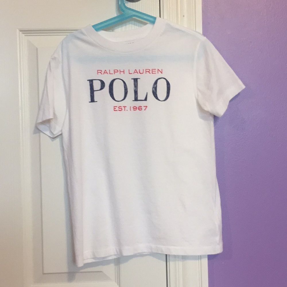 Boys White ralph lauren polo shirt